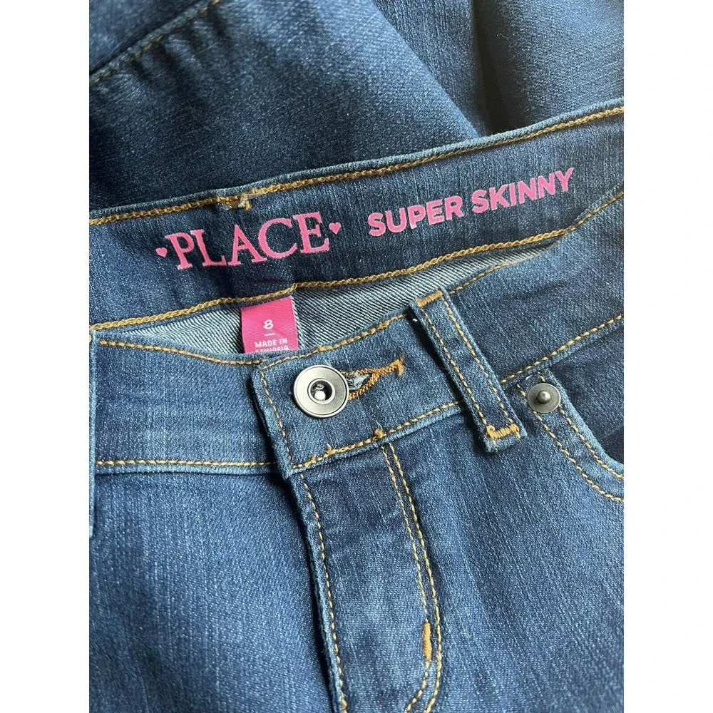 NWT The Children’s Place Medium Wash Super Skinny Jeans Adjustable Waist Size 8